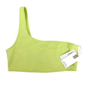 Good American Size 4 Scuba Hot Shoulder Top Key Lime Bikini Top Size XL